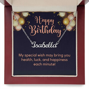 Happy Birthday Personalized Name Necklace Stainless Steel Custom Name Gift Luxu